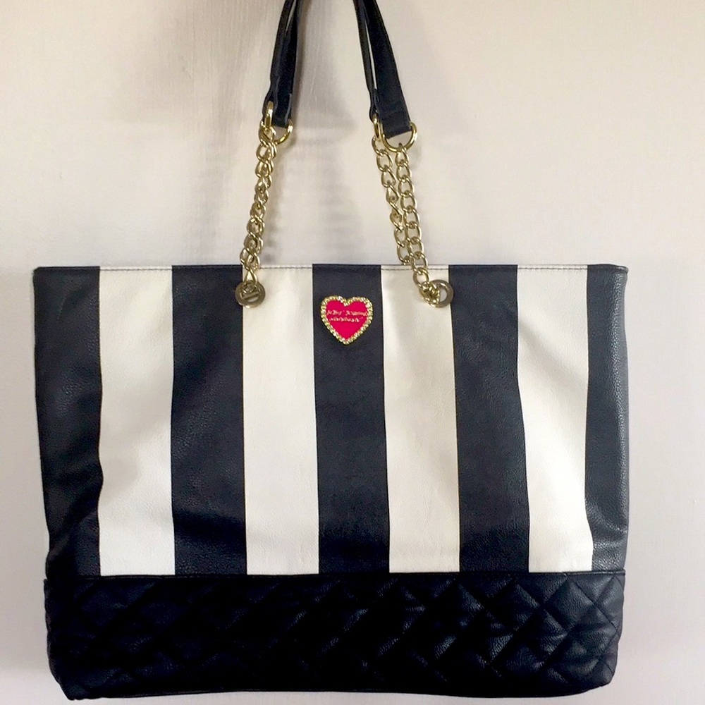 Beautiful Betsy Johnson Tote Bag.  Black & white.